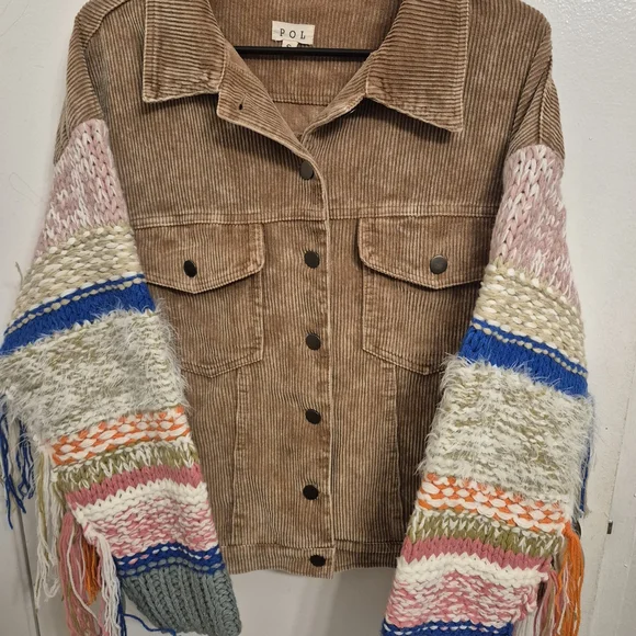 POL Women's Multicolor Corduroy Jacket - Picture 1 of 6